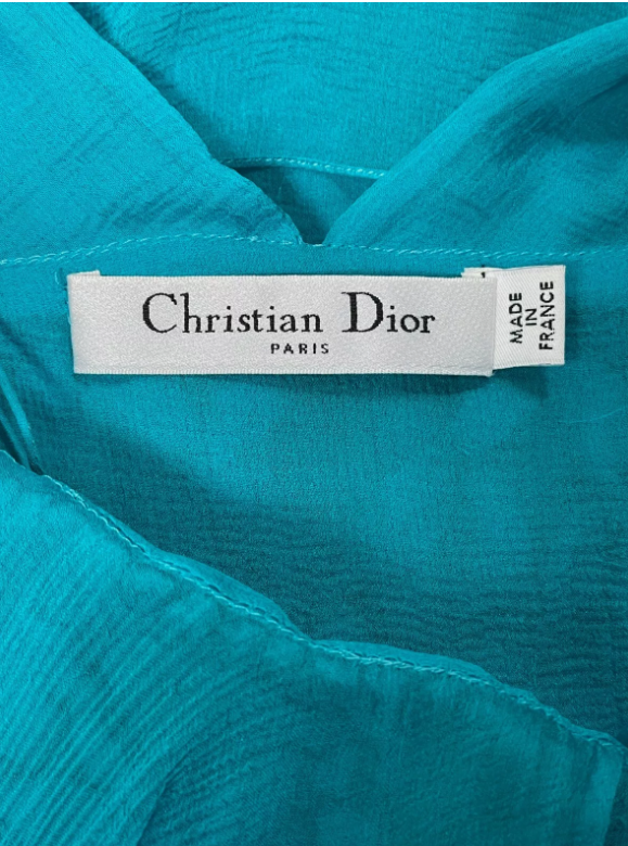 S/S 2011 Christian Dior by John Galliano Sheer Blue Silk Mermaid Maxi Dress