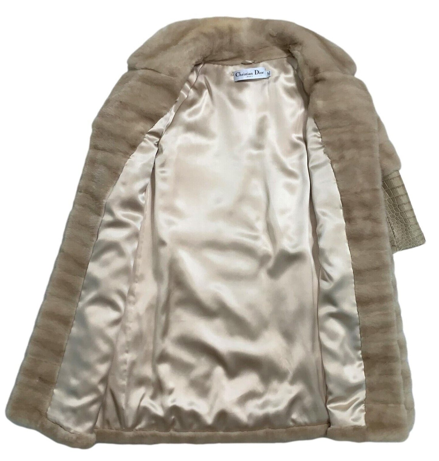 Resort 2012 Christian Dior by John Galliano 60's MOD Blonde Mink Fur & Real Crocodile Coat Jacket