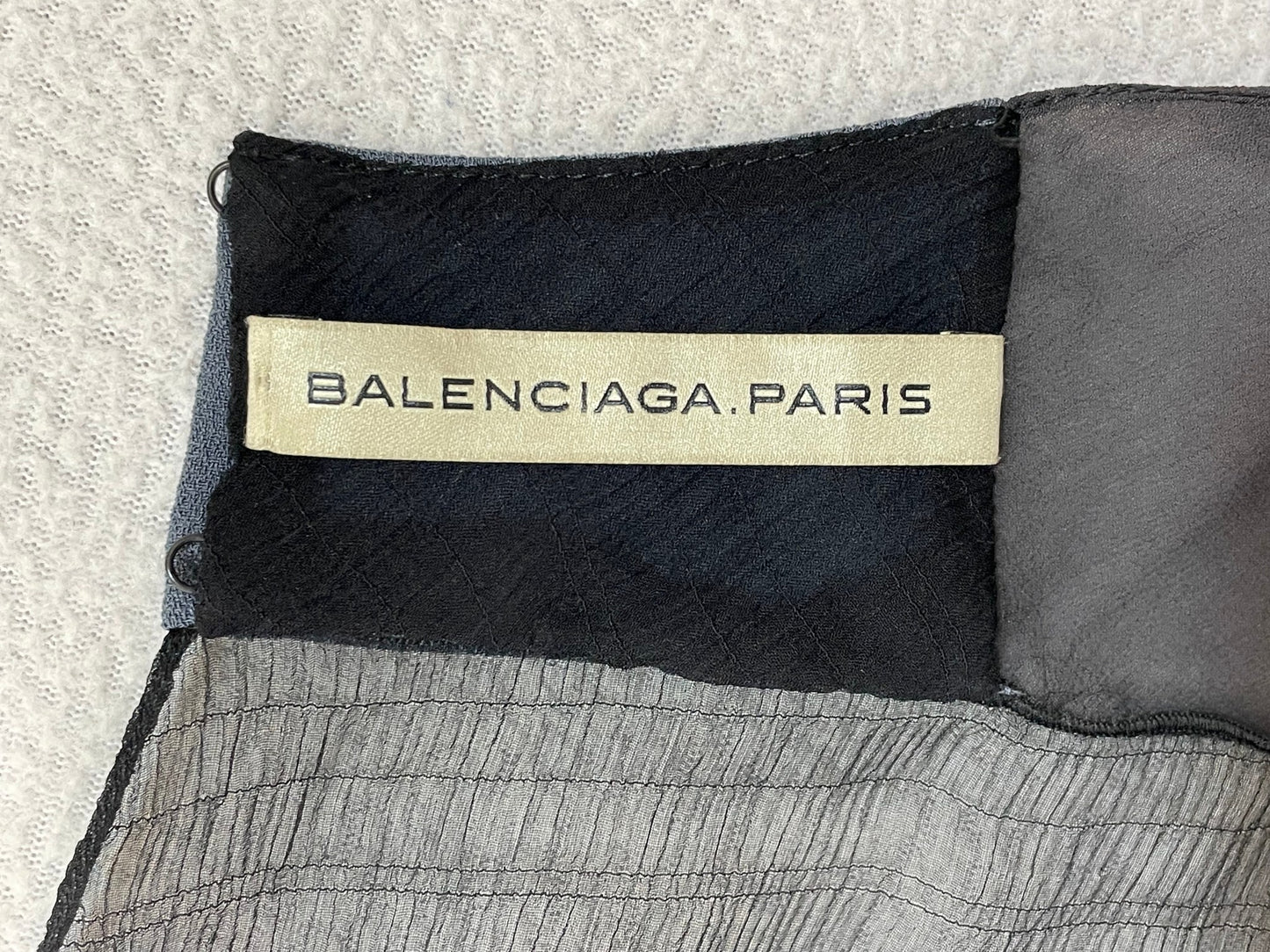 F/W 2012 Balenciaga by Nicolas Ghesquière Sheer Black & Blue Silk Extra Long Maxi Dress