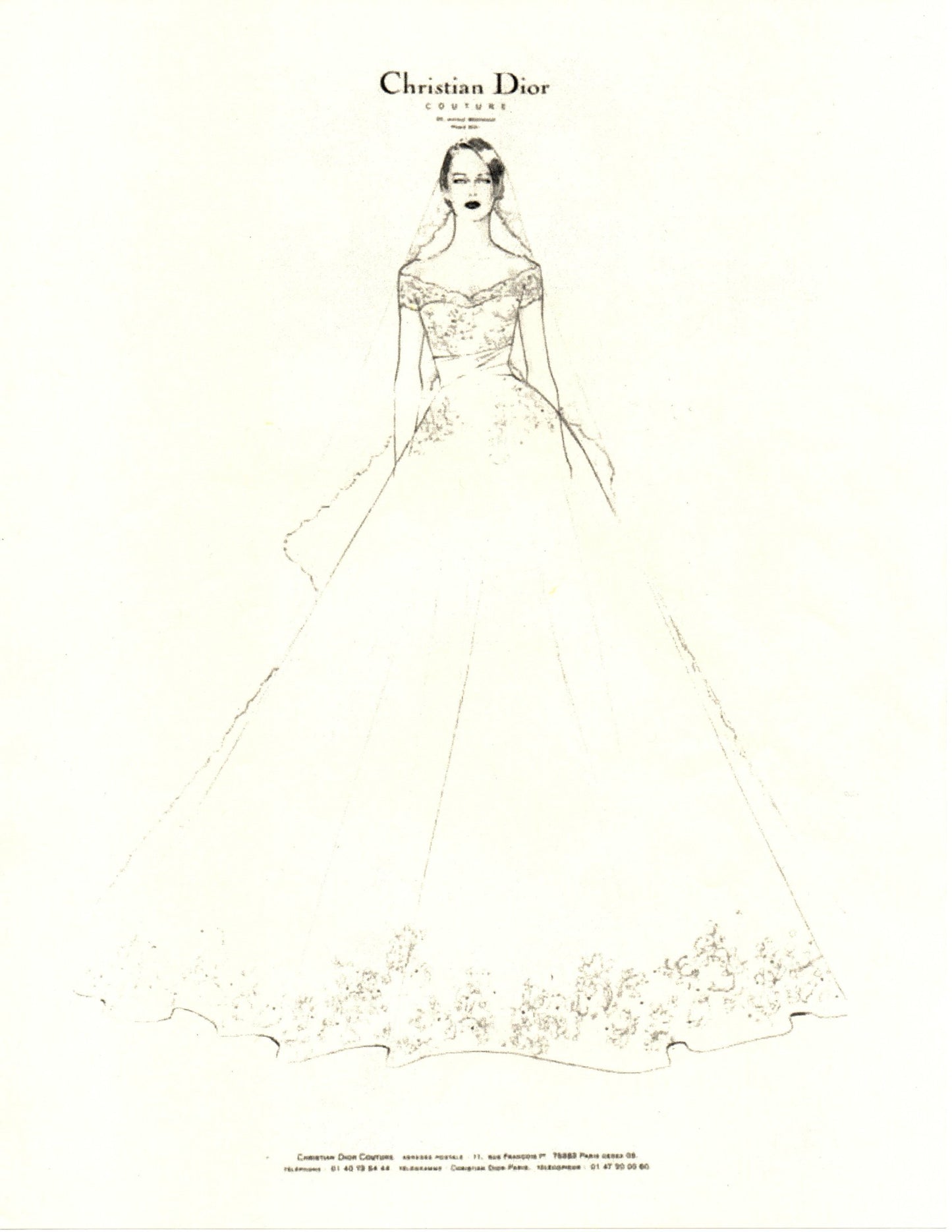 $137K F/W 2012 Christian Dior Haute Couture by Raf Simons Custom Wedding Gown Dress w Extra Long Veil