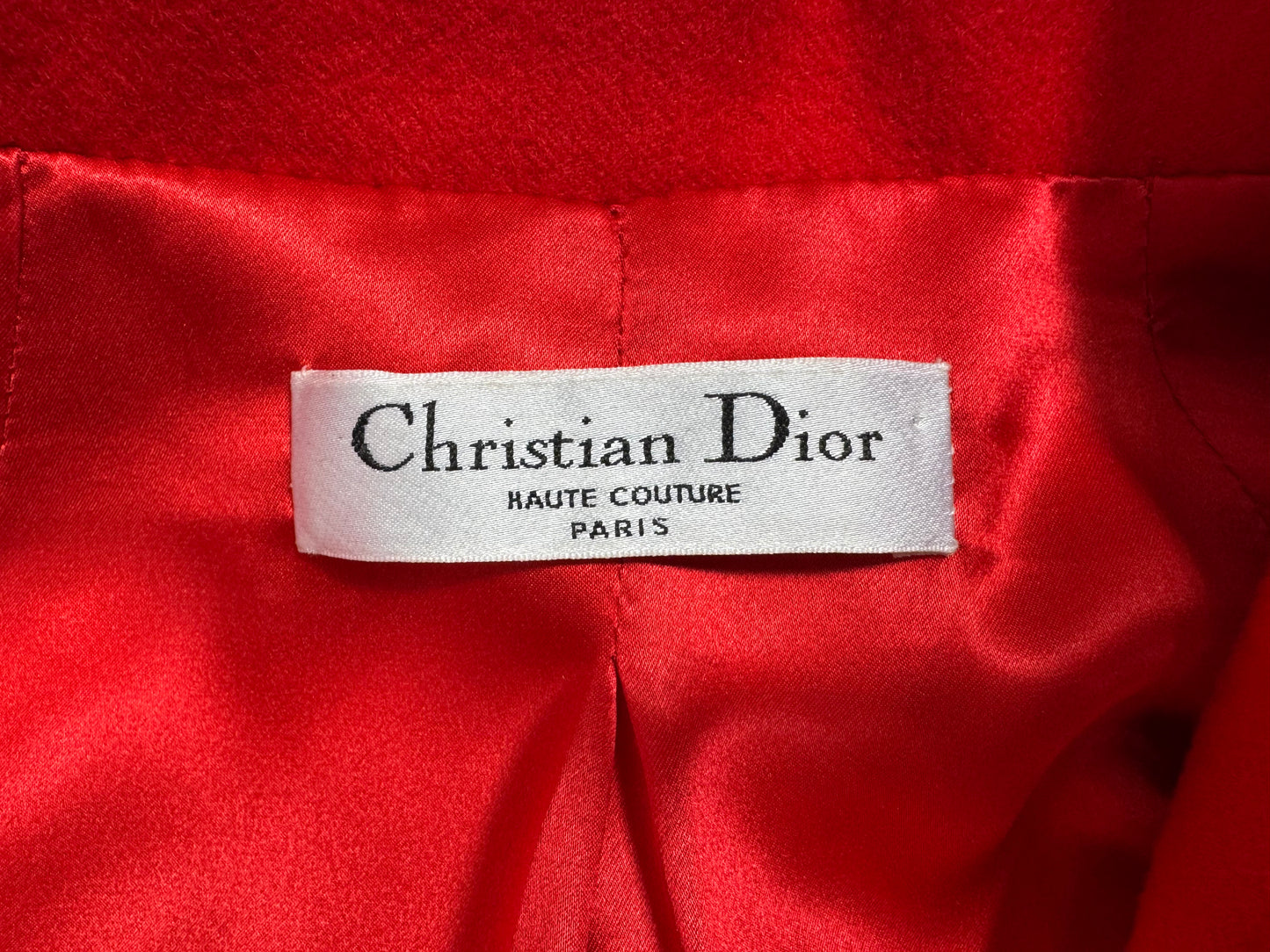 F/W 2012 Christian Dior x Raf Simmons Haute Couture Runway Classic Red Riding Fitted Vintage Style Coat Jacket w Gold Metal Belt