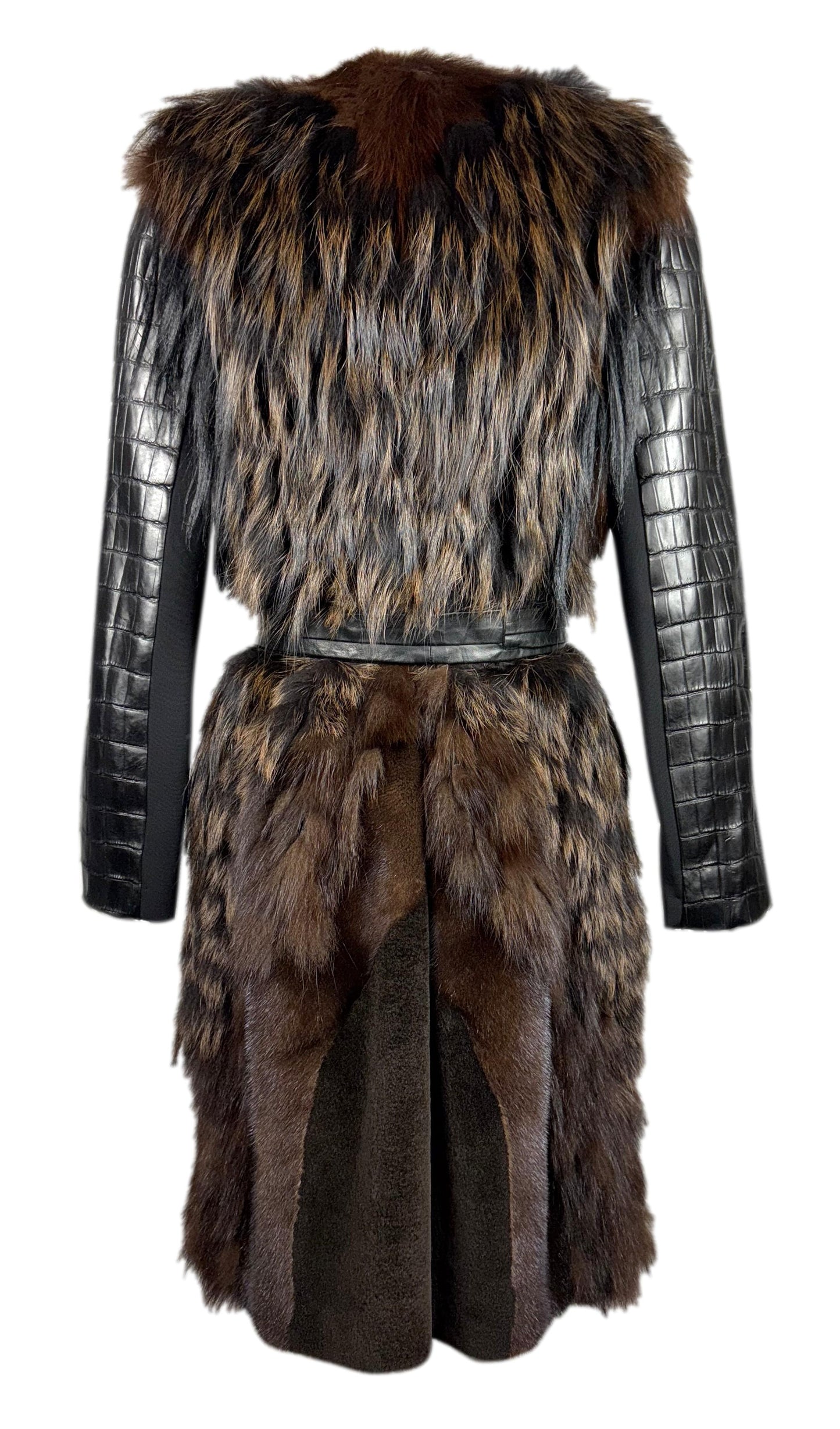 Unworn F/W 2012 J. Mendel Runway Alligator Fox Mink & Coyote Fur Coat Jacket
