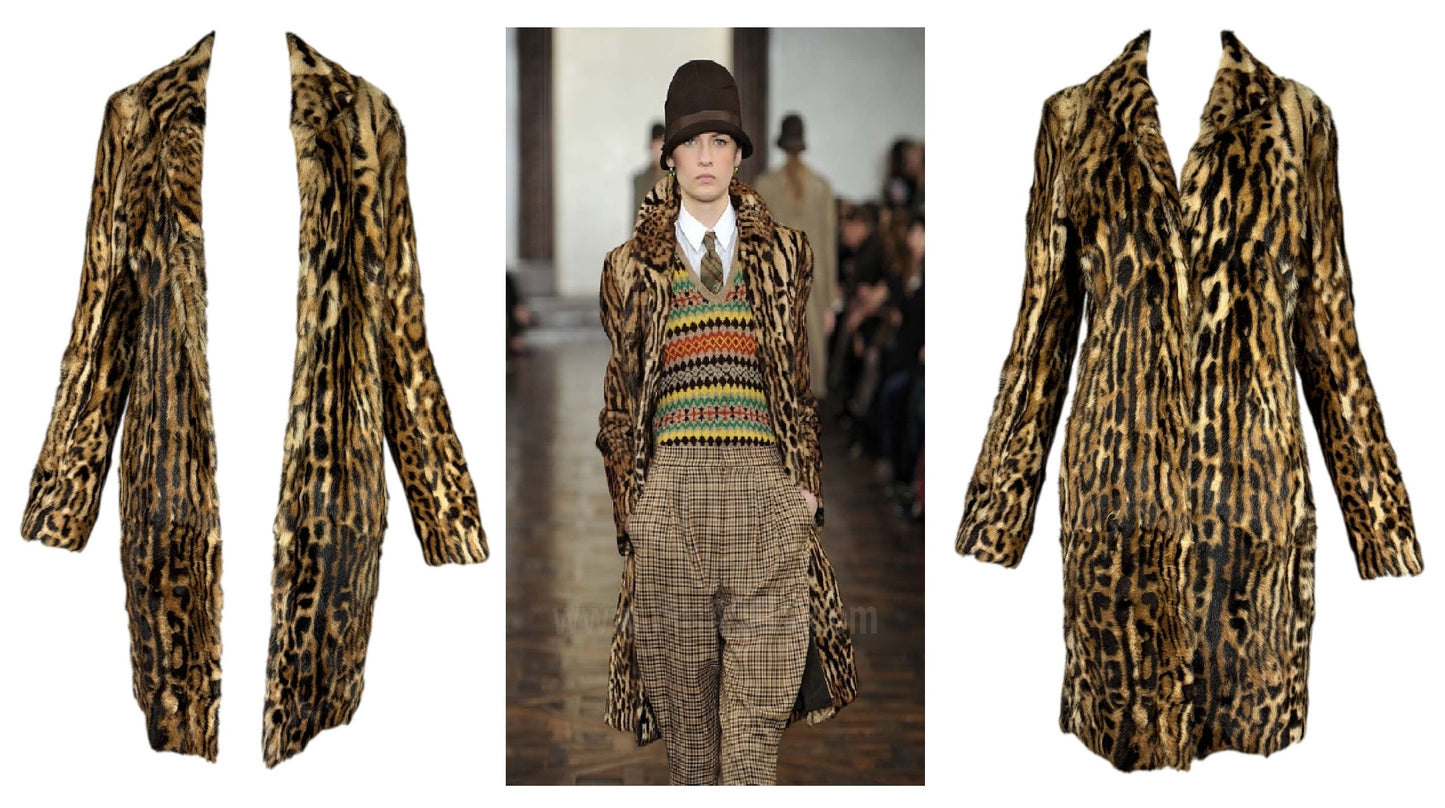 F/W 2012 Ralph Lauren Collection Purple Label Runway "Joslyn" Ocelot Print Fur Coat