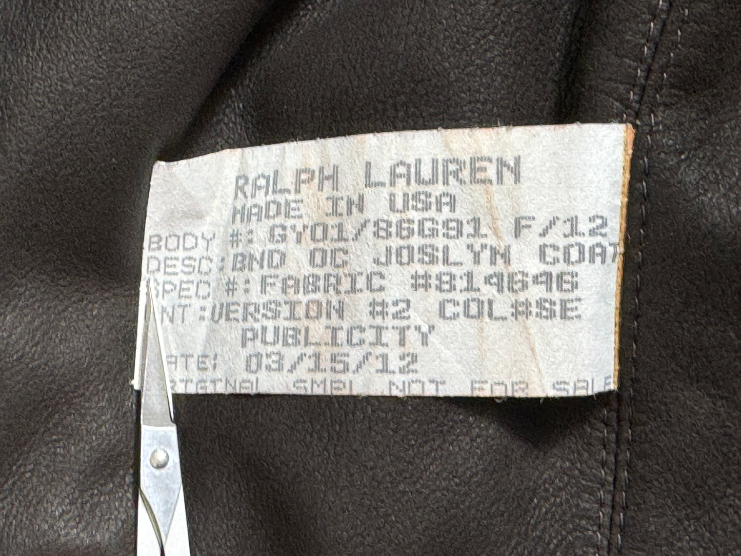 F/W 2012 Ralph Lauren Collection Purple Label Runway "Joslyn" Ocelot Print Fur Coat