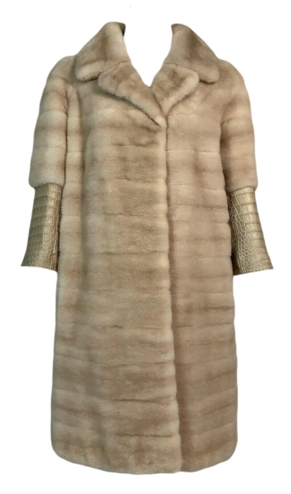 Resort 2012 Christian Dior x John Galliano 60's MOD Blonde Mink Fur & Crocodile Coat Jacket