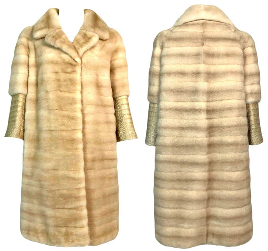 Resort 2012 Christian Dior x John Galliano 60's MOD Blonde Mink Fur & Crocodile Coat Jacket