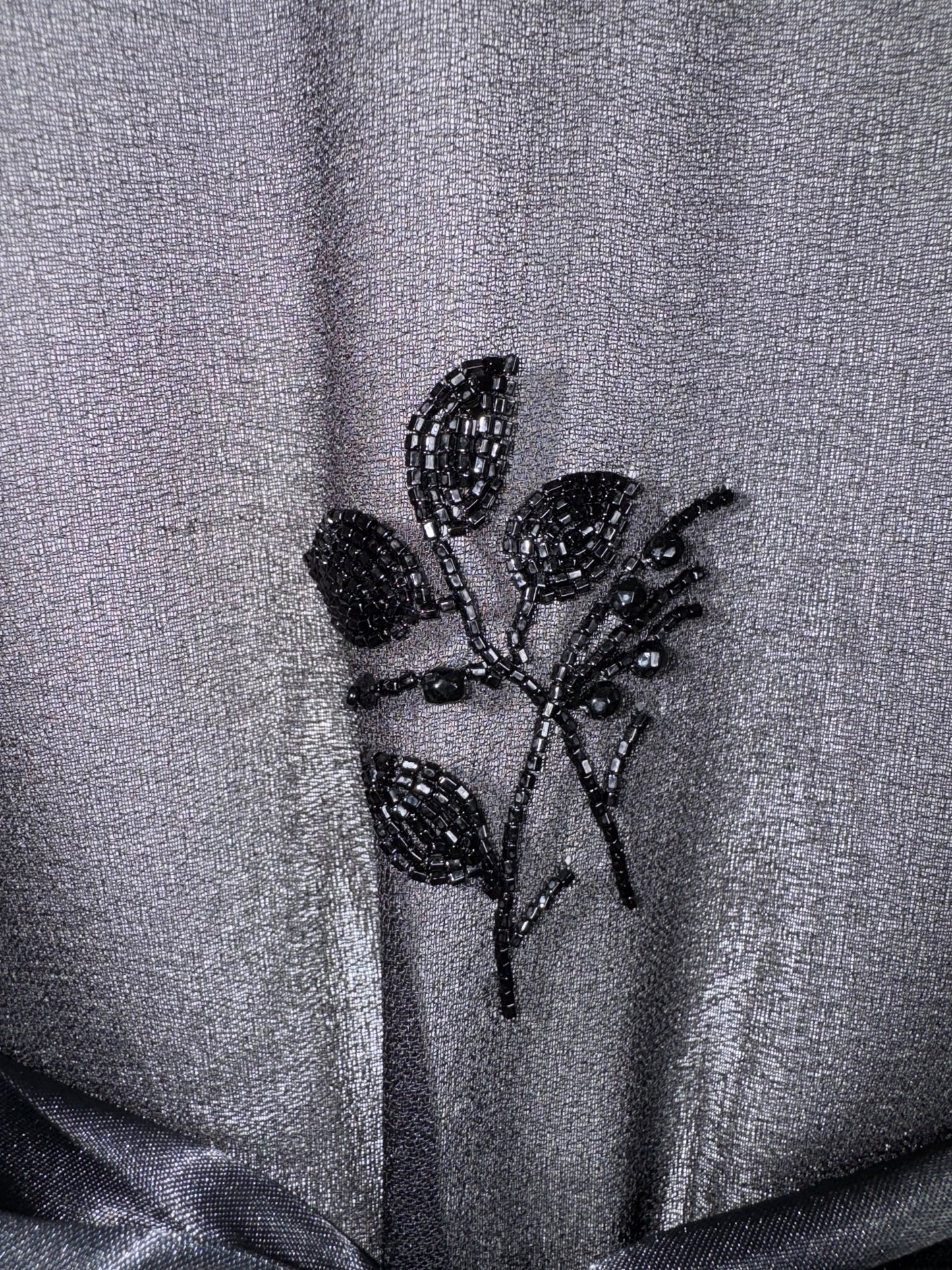 F/W 2014 Christian Dior Haute Couture Sheer Black Silk Beaded L/S Dress