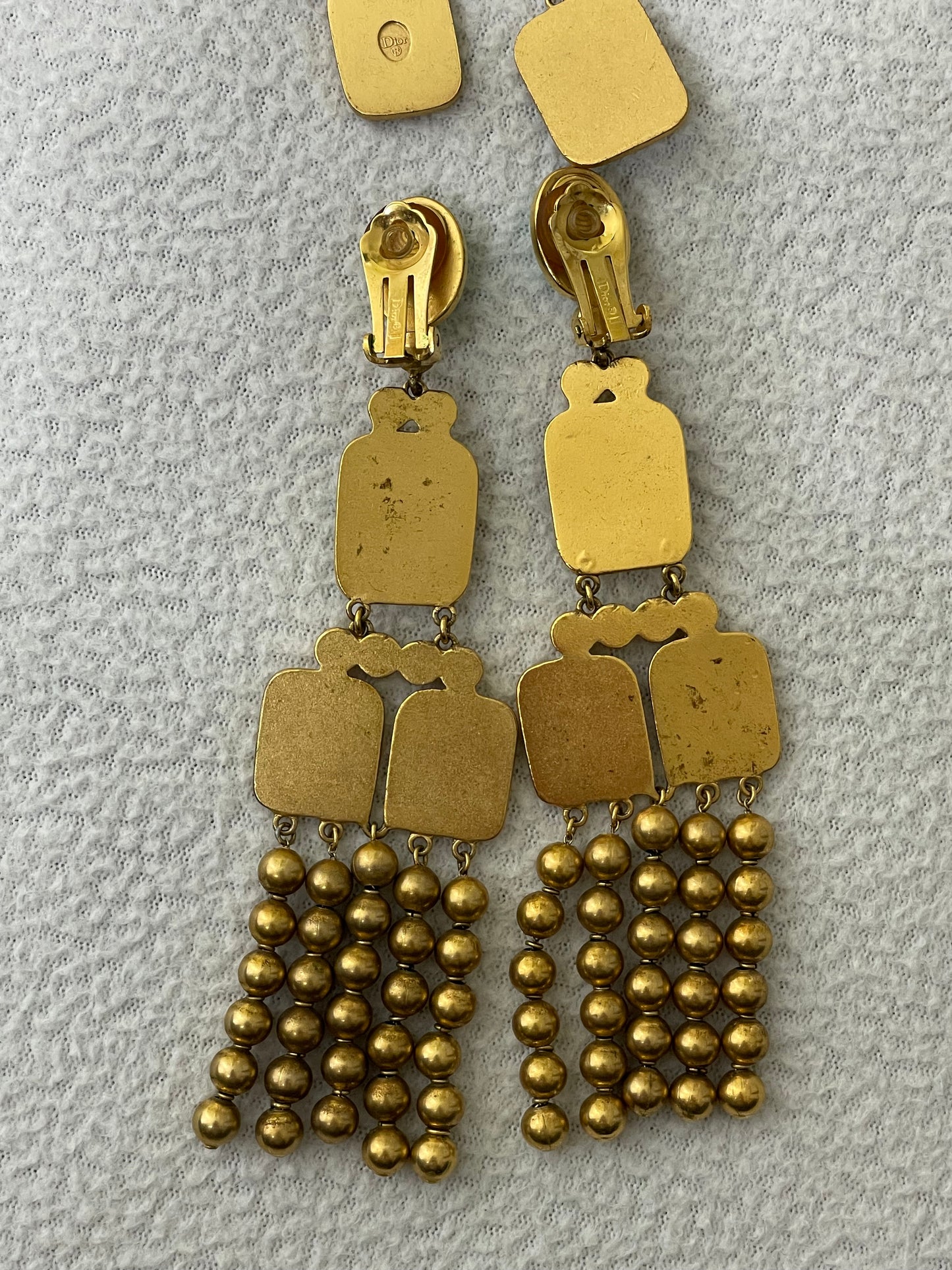 C. 2003 Christian Dior by John Galliano Large Egyptian Gold & Turquoise Earrings & Necklace