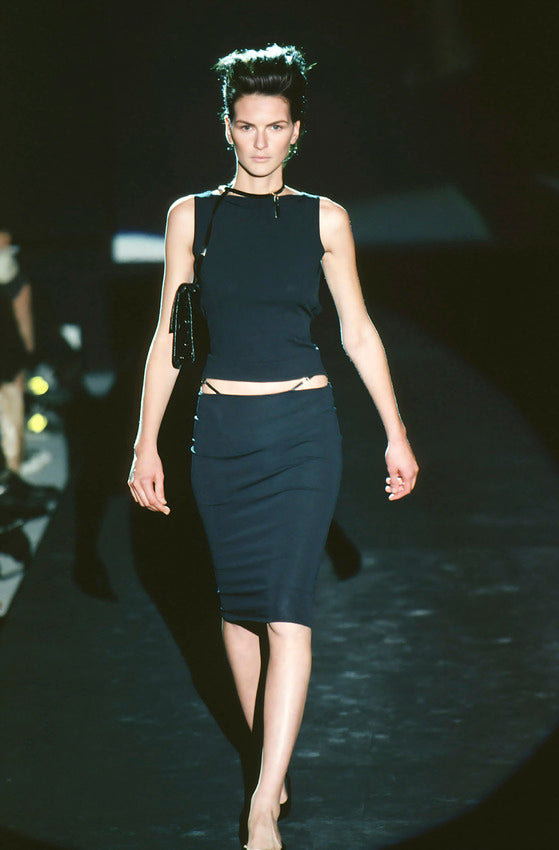 Vintage S/S 1998 Gucci by Tom Ford Runway White Bodycon Top & Skirt Set