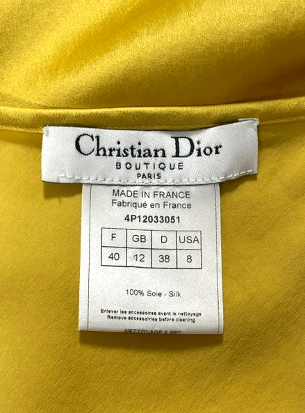 S/S 2004 Christian Dior by John Galliano 1940's Style Gold Satin Ruched Slit Mini Skirt