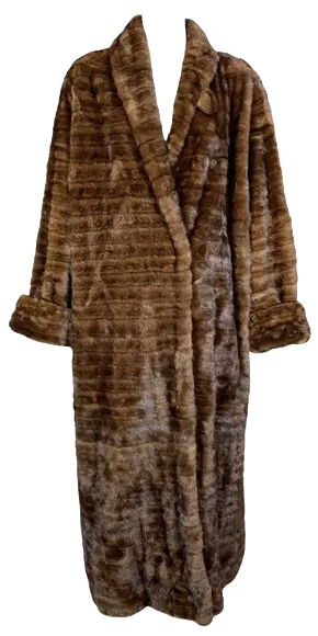 Rare Vintage 1998 John Galliano 1930's Great Gatsby Style Full Length Striped Mink Fur Coat