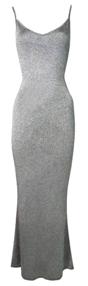 F/W 1998 Christian Dior by John Galliano Silver Knit Bodycon Mermaid Maxi Dress