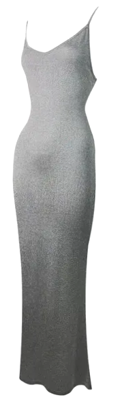 F/W 1998 Christian Dior by John Galliano Silver Knit Bodycon Mermaid Maxi Dress