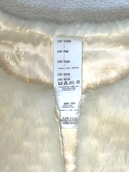 Vintage F/W 1999 Gianni Versace Runway Ivory Mink Fur Vest Top