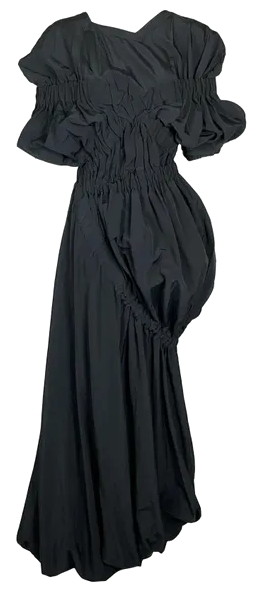 RARE Vintage S/S 1986 John Galliano "Fallen Angels" Black Goth Princess Peasant Maxi Dress