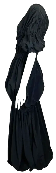 RARE Vintage S/S 1986 John Galliano "Fallen Angels" Black Goth Princess Peasant Maxi Dress