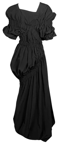 RARE Vintage S/S 1986 John Galliano "Fallen Angels" Black Goth Princess Peasant Maxi Dress