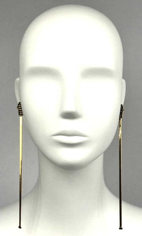 Early 2000's Christian Dior by John Galliano Extra Long Gold Snake Chain Earrings