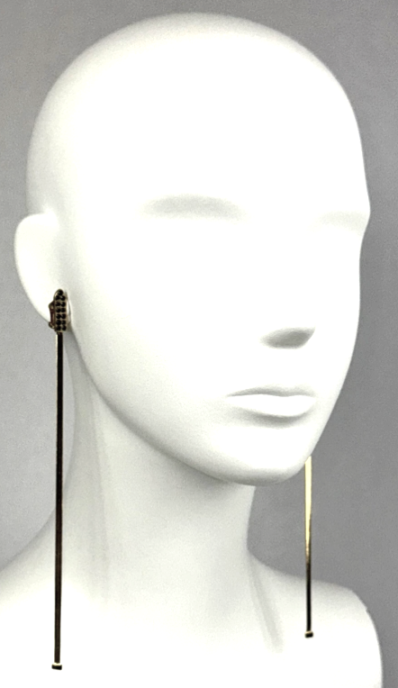 Early 2000's Christian Dior by John Galliano Extra Long Gold Snake Chain Earrings