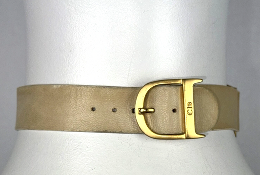 2000's Christian Dior by John Galliano Large Gold Logo Plate Choker Necklace