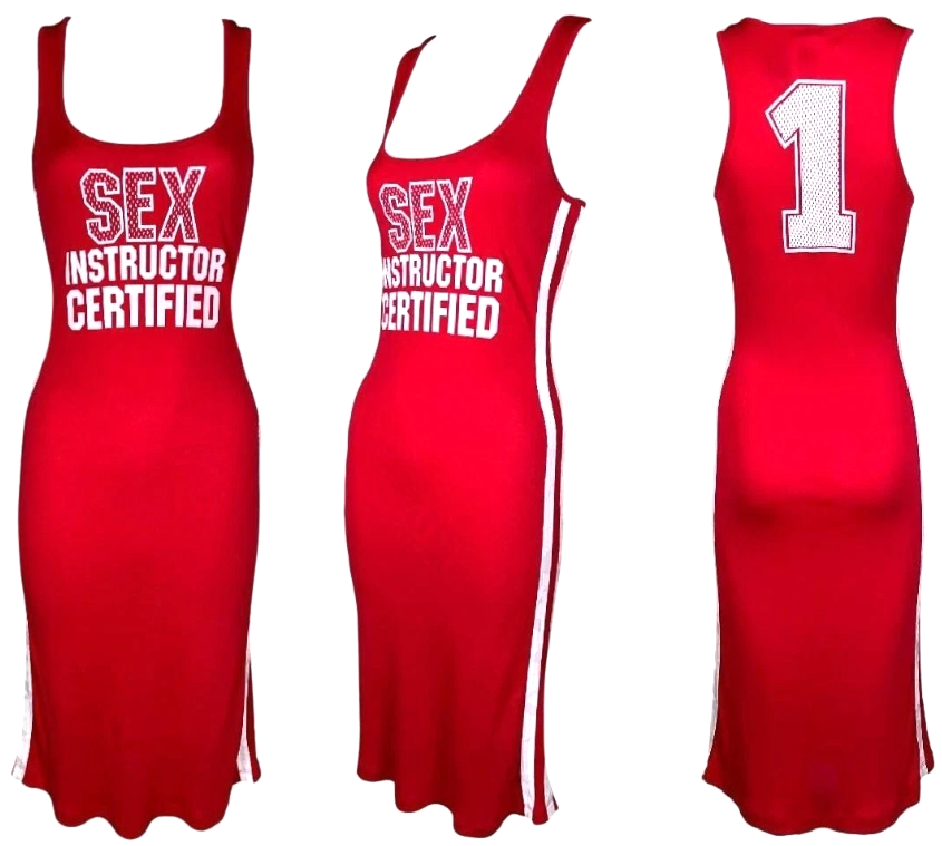 Vintage 2002 D&G Dolce & Gabbana SEX Instructor Red Striped Jersey Dress
