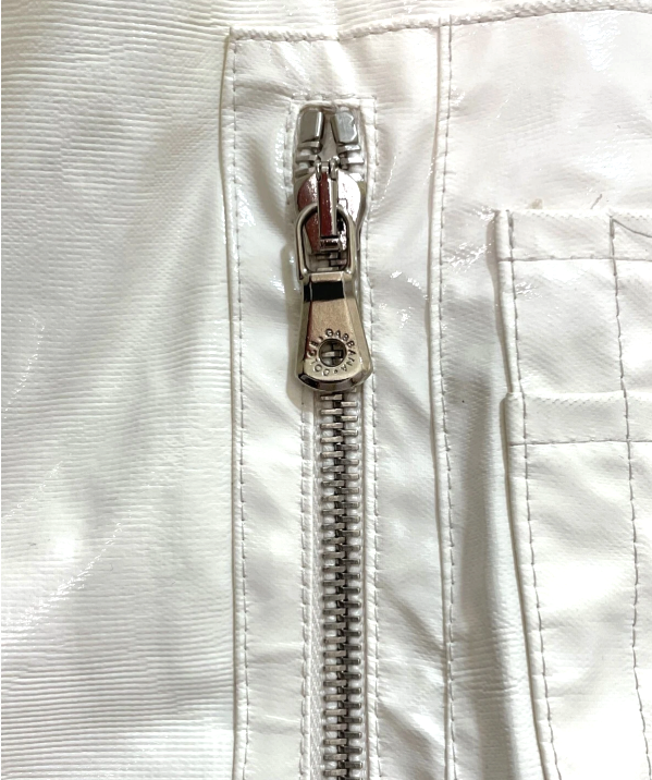 F/W 2003 Dolce & Gabbana Runway Shiny Off White Cropped Puffer Coat Jacket w Fur