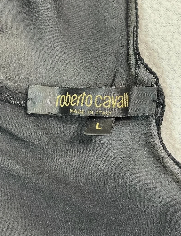 2000's Roberto Cavalli Sheer Black Silk Mermaid Gown Maxi Dress