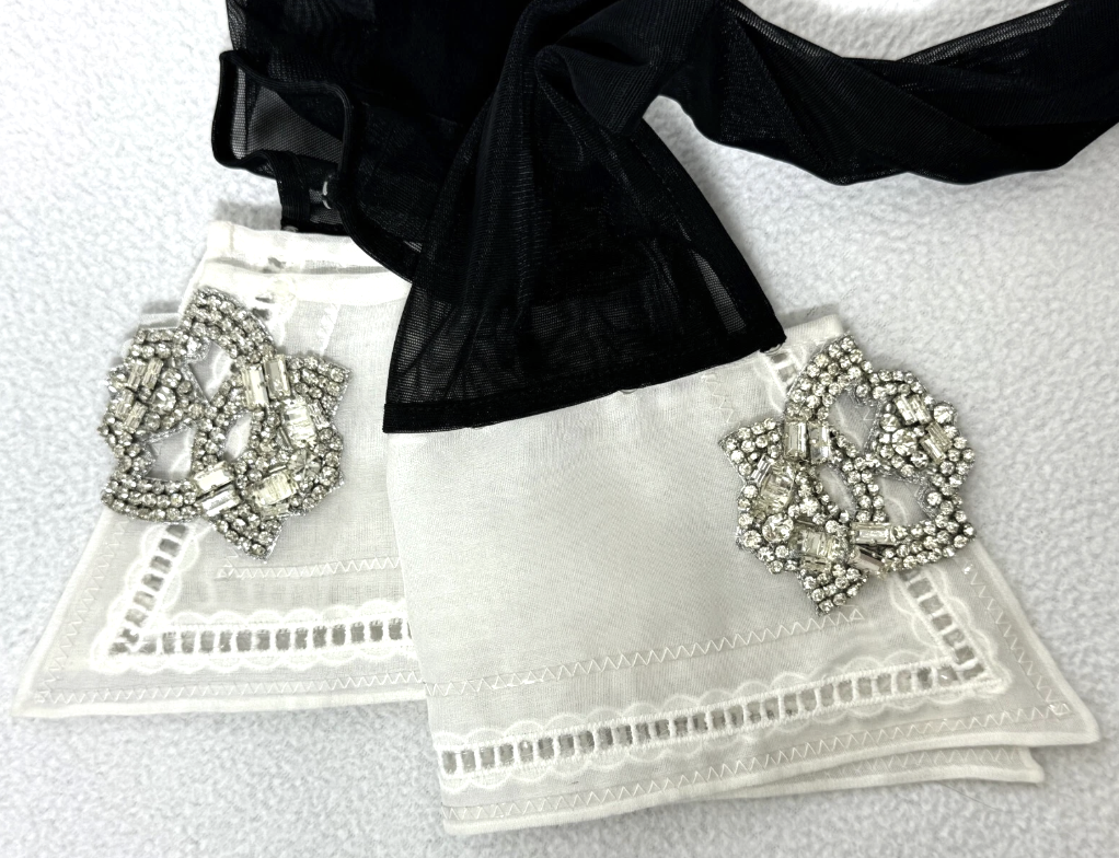 F/W 1995 Christian Dior by Gianfranco Ferre Sheer Tuxedo Crystal Bodysuit Top