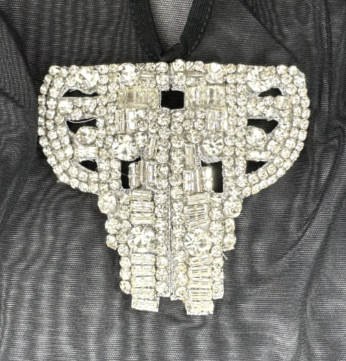 F/W 1995 Christian Dior by Gianfranco Ferre Sheer Tuxedo Crystal Bodysuit Top