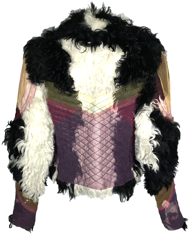 F/W 2001 Christian Dior by John Galliano Boho Chic Patchwork Fur Short Jacket