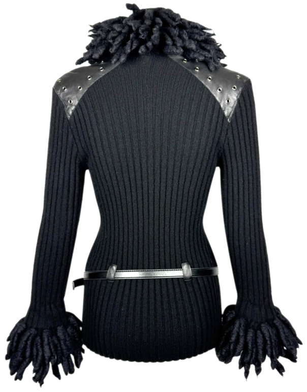 F/W 2003 Christian Dior by John Galliano Black Zipper MOD Tunic Sweater Jacket Mini Dress