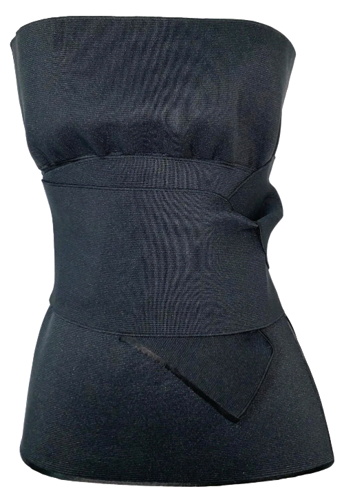 S/S 2001 Yves Saint Laurent by Tom Ford Runway Black Bandage Wrap Bustier Top