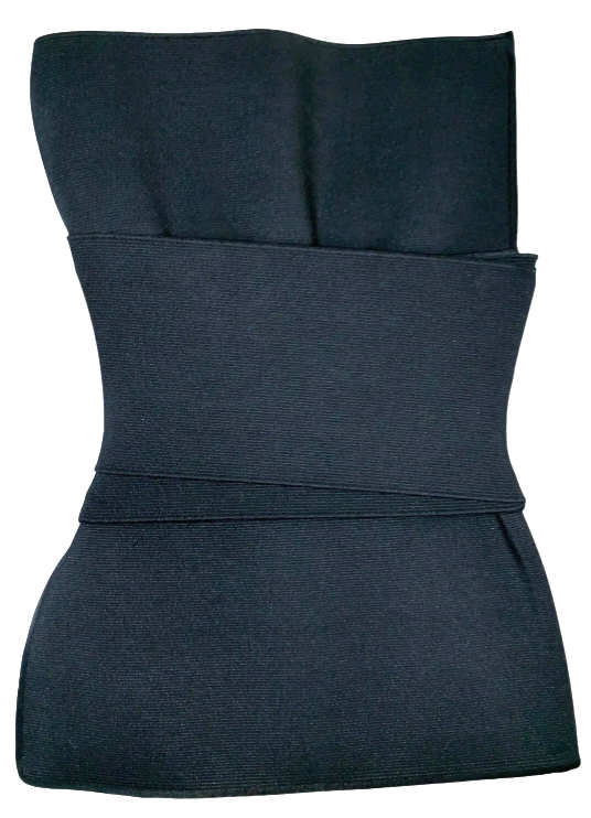 S/S 2001 Yves Saint Laurent by Tom Ford Runway Black Bandage Wrap Bustier Top