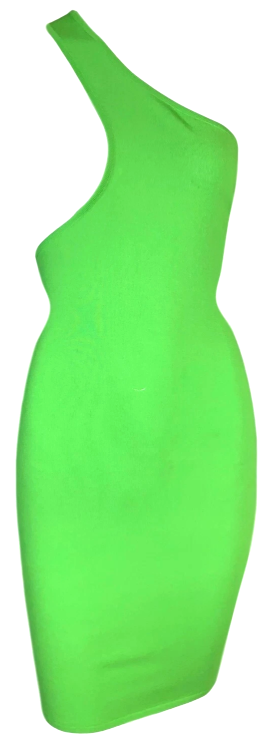 S/S 2003 Gianni Versace Runway Green Knit Bodycon One Arm Open Chest Mini Dress