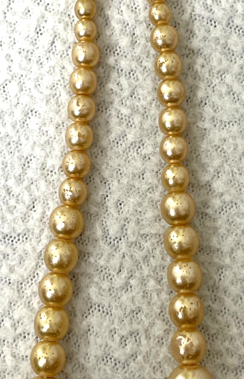 S/S 2004 Christian Dior John Galliano Long Faux Pearl Logo Earrings & Necklace