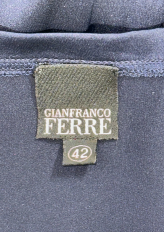 S/S 2004 Gianfranco Ferre Runway Blue Satin Embellished 30's Style Maxi Dress