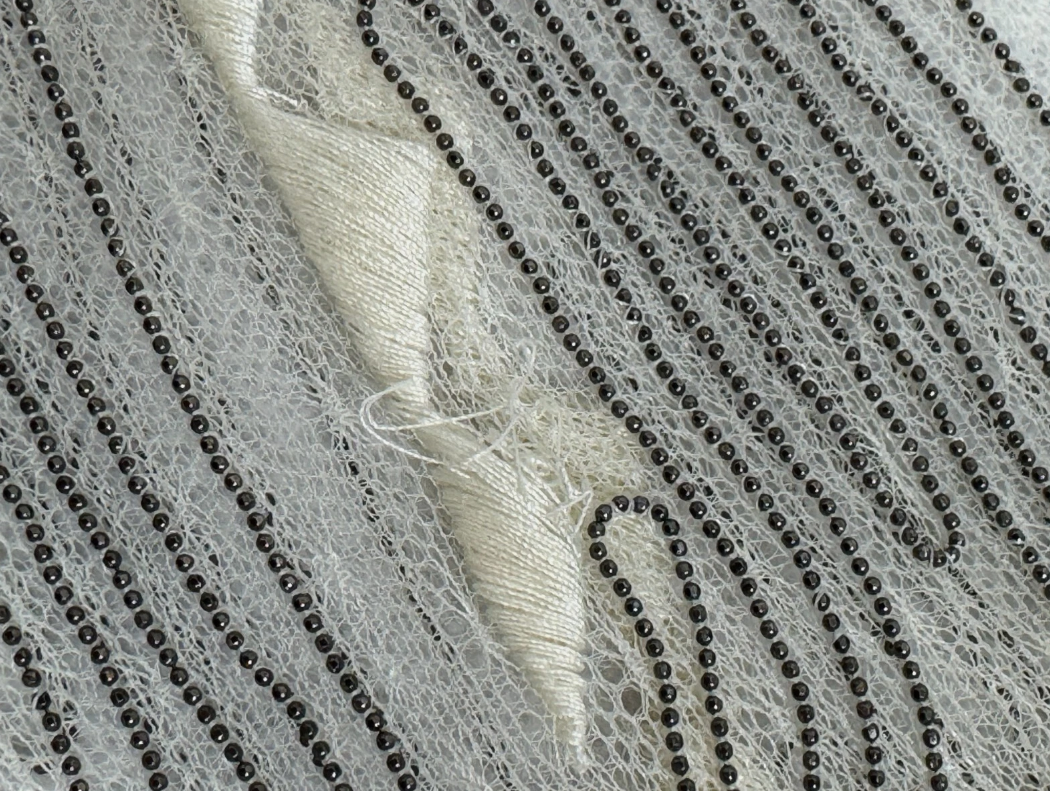 S/S 2010 Fendi by Karl Lagerfeld Runway Sheer Beaded Ivory Mesh Mini Dress