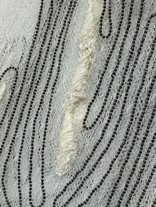 S/S 2010 Fendi by Karl Lagerfeld Runway Sheer Beaded Ivory Mesh Mini Dress