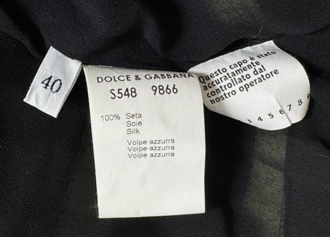 F/W 1999 Dolce & Gabbana Runway Green & Orange Ombre Fox Fur Silk Cropped Jacket Coat