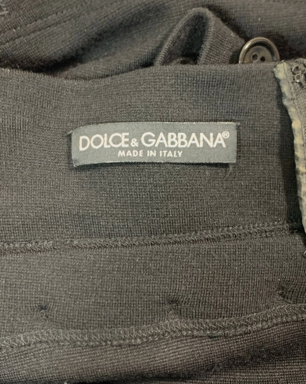 F/W 2003 Dolce & Gabbana Black Cropped Tube Top & Convertible Midi or Mini Skirt Set