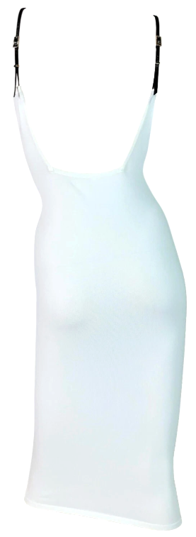 S/S 1998 Gucci x Tom Ford Semi-Sheer White Bodycon Plunging Back Wiggle Dress