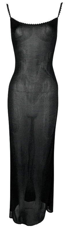 Vintage 1999 Christian Dior x John Galliano Black Slinky Knit Maxi Dress