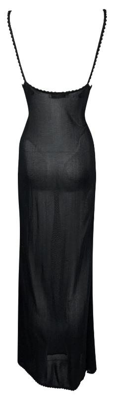 Vintage 1999 Christian Dior x John Galliano Black Slinky Knit Maxi Dress