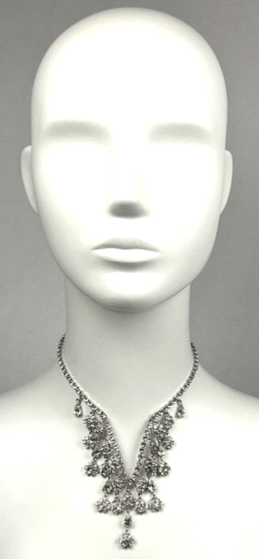 Vintage 1990's Christian Dior x John Galliano Silver Tone Crystal Princess Necklace