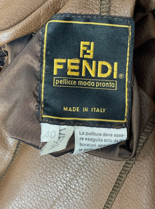 F/W 1995 Fendi x Karl Lagerfeld Runway Leather & Silk Reversible Fur Coat Jacket