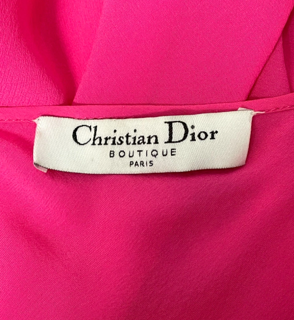 F/W 2003 Christian Dior by John Galliano Hot Pink Sheer Silk Mini Dress