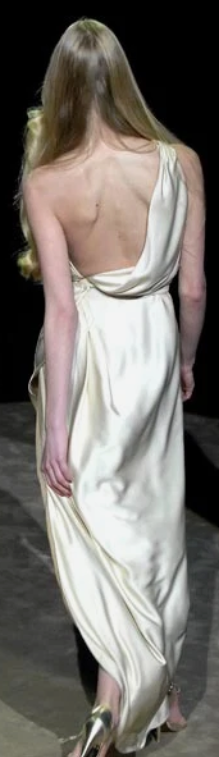 F/W 2007 Roberto Cavalli Runway Black One Shoulder Grecian Maxi Dress
