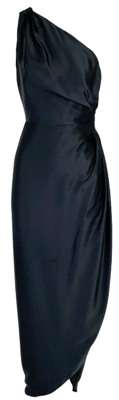 F/W 2007 Roberto Cavalli Runway Black One Shoulder Grecian Maxi Dress