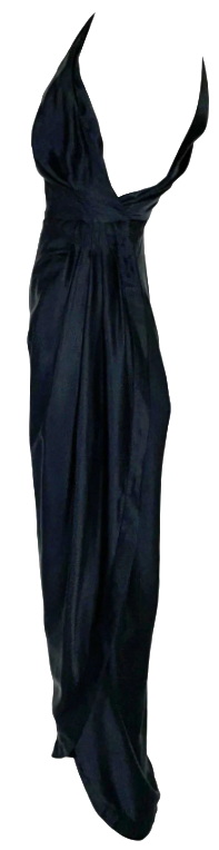F/W 2007 Roberto Cavalli Runway Black One Shoulder Grecian Maxi Dress