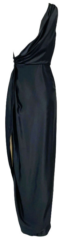 F/W 2007 Roberto Cavalli Runway Black One Shoulder Grecian Maxi Dress